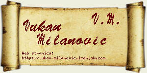 Vukan Milanović vizit kartica